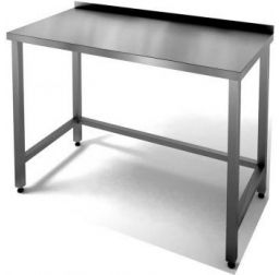 Стол производственный из нержавеющей стали (пристенный с бортом, без полки)