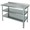 Стол производственный из нержавеющей стали с 2 полками