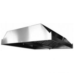 Зонт островной вытяжной с жироулавливающим фильтром, из нержавеющей стали