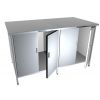 Стол-тумба из нержавеющей стали, 4 распашные двери