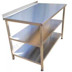 Стол производственный из нержавеющей стали с 2 полками
