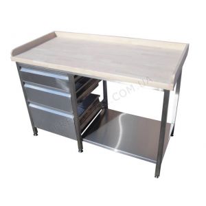 Стол кондитерский для теста, мучных работ с деревянной столешницей