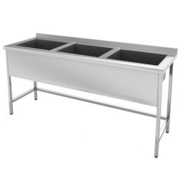 Ванна моечная трехсекционная из нержавеющей стали сварная