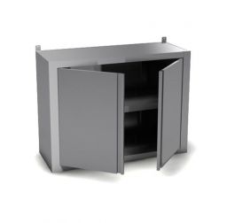 Полки навесные с распашной дверцей из нержавеющей стали