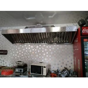 Зонт пристенный вытяжной с жироулавливающим фильтром, "козырькового" типа