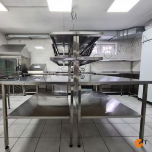 Стол производственный с двумя верхними полками