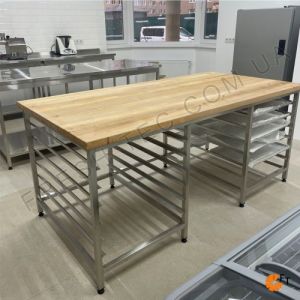 Стол кондитерский для теста, мучных работ с деревянной столешницей